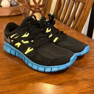 Nike Free Run + 2 EXT Shoes Sneakers new black blue 536746 003 Women’s Size 8.5